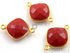 Red Onyx Faceted Cushion Connector, (BZC3039)